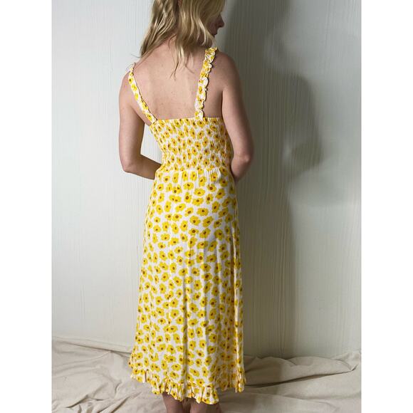 FAITHFULL THE BRAND Noemie Marigold Constance Floral Midi Dress US 4 - Picture 9 of 14